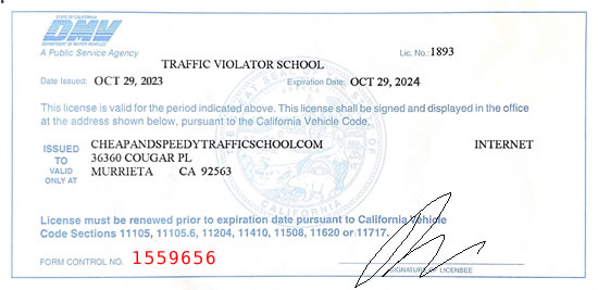 California DMV Licensed Traffic School List
